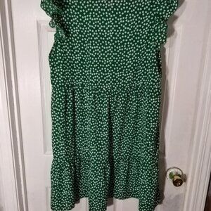 Green flowing dress